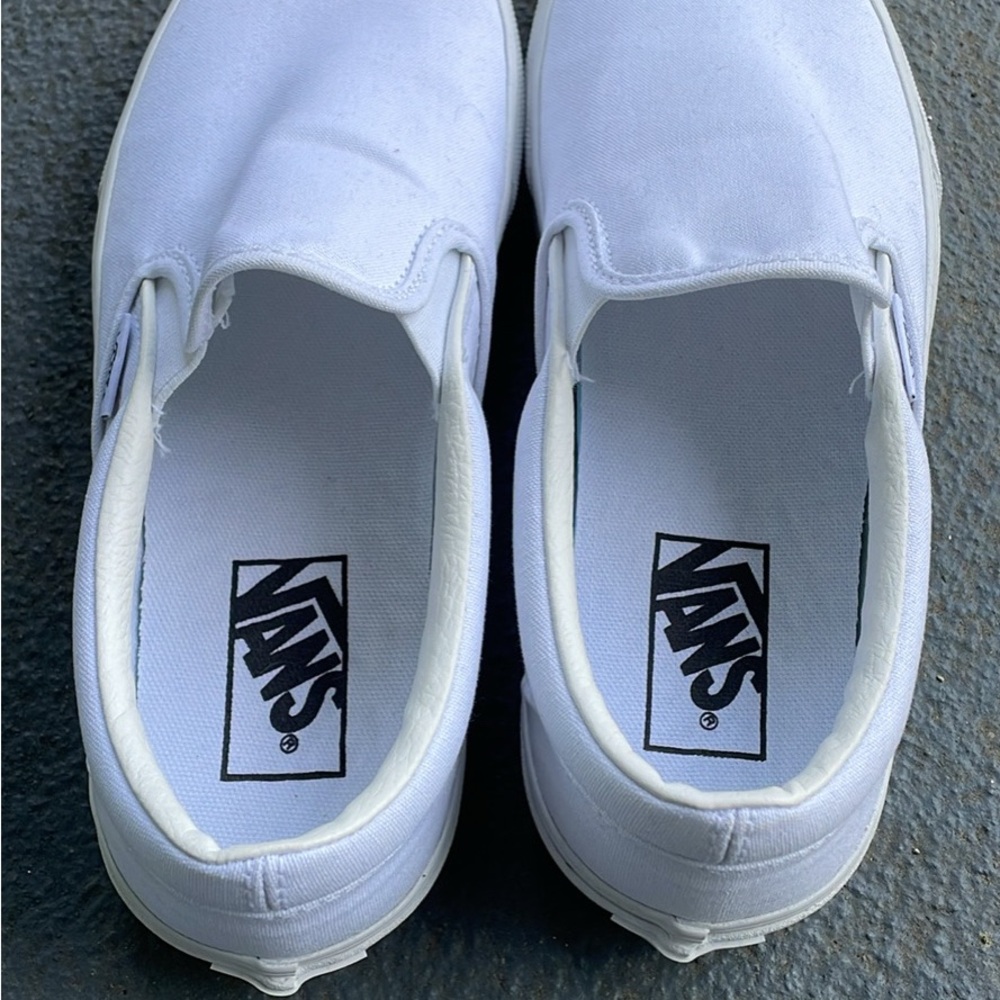 Vans White Slip-On Sneakers